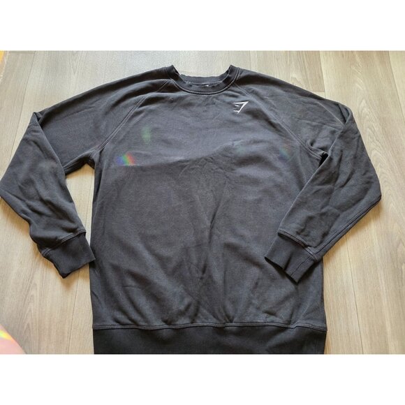 Gymshark Crest Mens Black Crewneck Sweatshirt Size L - Picture 3 of 7